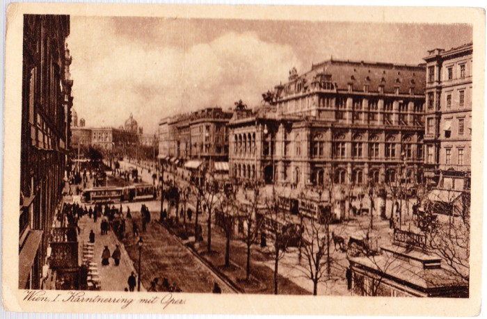 AMS# - ILUSTRATA/VEDERE WIEN, I. KARNTNERRING MIT OPERA 1921, CIRCULATA, sepia