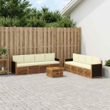 Cumpara ieftin Set de canapele de exterior 9 buc. 8-Locuri Natural si Crem