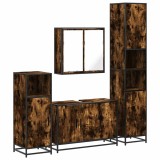 Cumpara ieftin Set de mobilier de baie 4 piese Lemn prelucrat de stejar afumat