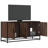 vidaXL Dulap TV stejar maro, 100x35x50 cm lemn prelucrat și metal