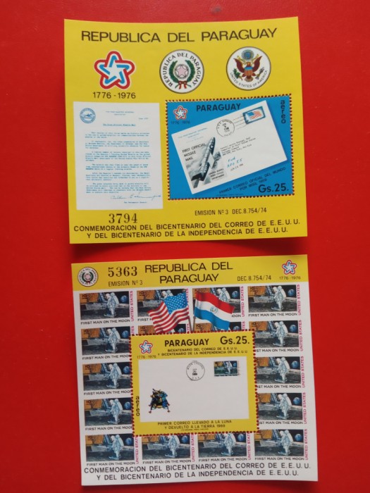 PARAGUAY, SPACE - COLIȚE MNH