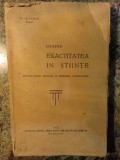 N. IOACHIM - DESPRE EXACTITATEA IN STIINTE {1939}