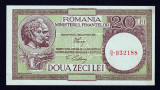 ROMANIA - 20 lei 1947 - 1950 UNC , Luca / Ciobanu , fil RPR , necirculata. Rara