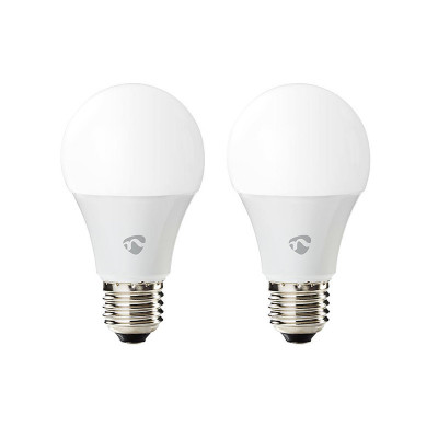 Set 2 becuri LED smart Nedis, 6 W, 470 lm, 2700 K, Wi-Fi foto