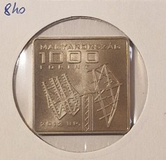 Hungary, Ungaria, 1000 Forint MASAT-I, 2012, KM#840 comemorativa, patrata