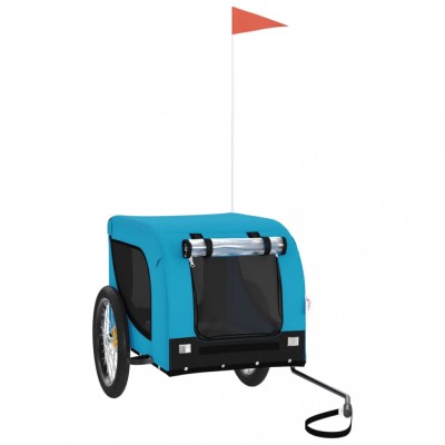 Remorca bicicleta animale companie, albastru/negru, oxford/fier foto