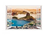 Cumpara ieftin Sticker decorativ, Fereastra 3D, Rio de Janeiro, 85 cm, 569STK, natura si peisaje