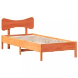Cumpara ieftin Cadru pat fara saltea, maro ceruit, 90x190 cm, lemn masiv pin