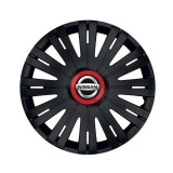 Cumpara ieftin Set 4 capace roti Negre Cu Inel Rosu Active R16 pentru gama auto Nissan, Autohelix MSA