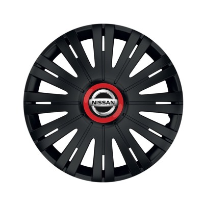 Set 4 capace roti Negre Cu Inel Rosu Active R16 pentru gama auto Nissan foto