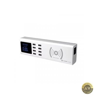 Incarcator Statie Sunshine SS-309WD QI 40W 2.4A 8 x USB-A Alb foto