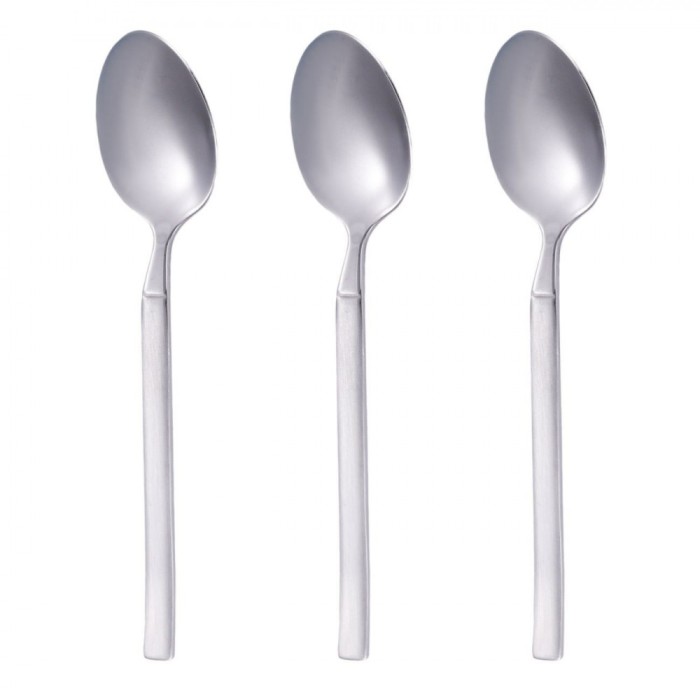 Set Lingurițe Inox Basic, 15 cm, 3 Bucăți, Finisaj Mat