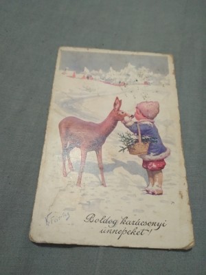 CARTE POSTAL FELICITARE CIRCULATA LA LUGOJ 1911 foto