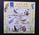 Coreea de Nord (DPR Korea) 2001 Expoziția Filatelică Belgia 2001 Fauna Păsări Bloc / Mini-Coală 6v Ștampilat - A90