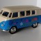 Macheta Volkswagen Transporter T1 BUS Flower Power albastru - Welly 1/40 VW