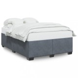 Cumpara ieftin Cadru de pat fara saltea, gri inchis, 140x200 cm, catifea