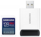 Card de memorie Samsung PRO Ultimate, 128GB, SDXC, UHS-I U3, V30, Adaptor USB inclus
