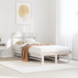 VidaXL Cadru pat fără saltea, alb, 100x200 cm, lemn masiv pin 850798