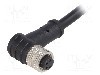 Conector M8, 4 pini, clasa etanseitate IP67, BULGIN - PXPPVC08RAF04ACL010PVC