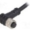 Conector M8, 4 pini, clasa etanseitate IP67, BULGIN - PXPPVC08RAF04ACL010PVC