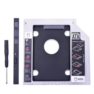 Adaptor HDD/SSD caddy rack suport pt unitate optica laptop 9.5mm SATA 3 foto