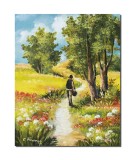 Cumpara ieftin Tablou pictat manual, Peisaj de poveste, amintiri din copilarie, 50x40cm ulei pe panza, Constantin Feraru