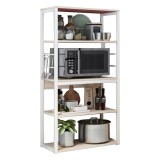 Cumpara ieftin Biblioteca Tace pakoworld metalic in culoare alb-Natural 50x30x129cm