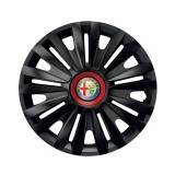 Cumpara ieftin Set 4 capace roti Negre Cu Inel Rosu Royal R16 pentru gama auto Alfa Romeo, Autohelix MSA