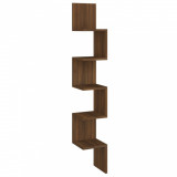 Raft de perete de colț stejar maro 20x20x127,5 cm lemn compozit