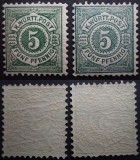 Germania, Wurttemberg, 1890, Michel #56,MNH, verde si verde albastrui., Nestampilat