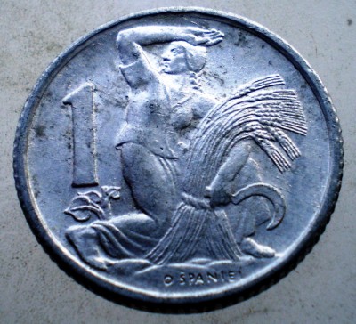 7.136 CEHOSLOVACIA 1 KORUNA 1953 XF/AUNC foto