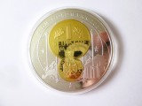 Germania medalie comemorativă masivă UNC suflată cu aur și argint:10 ani de la despărțirea de Deutsche Mark 2001-2011,diam:70 mm,greutate:119 grame