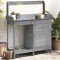 Masă plantare cu dulap, gri, 110,5x45x124,5 cm lemn masiv brad