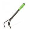 Cultivator de mana cu furca, maner ergonomic, otel vopsit, lungime 34 cm, culoare verde/negru, Oem