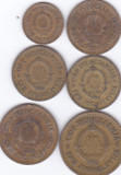 Moneda Iugoslavia 5, 10, 20 si 50 Para 1965 - KM#43-46 VF ( set 6 monede ), Europa