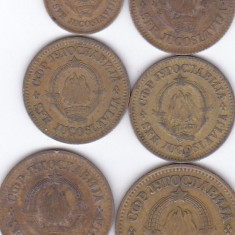Moneda Iugoslavia 5, 10, 20 si 50 Para 1965 - KM#43-46 VF ( set 6 monede )