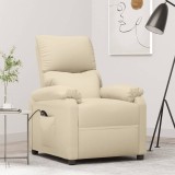 Cumpara ieftin Fotoliu rabatabil electric, crem, material textil
