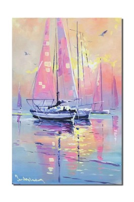 Tablou cu veliere pictat manual, 60x40cm ulei pe panza, gata de agatat pe perete Mircea Iordache foto