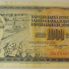 Bancnota 1000 DINARI / DINARA - RSF YUGOSLAVIA, anul 1981 *cod 403 B