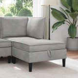 vidaXL Taburet cu depozitare Gri deschis Catifea 42027133