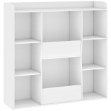 AIYAPLAY Mobilier de depozitare pentru copii, bibliotecă pentru copii cu 8 compartimente și etajeră superioară, 104 x 29 x 101,5 cm, alb | Aosom Roman