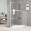 VidaXL Paravan duș walk-in, alb, 90x195 cm, sticlă ESG transparentă