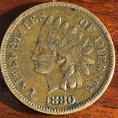 ONE CENT 1880, INDIAN HEAD / DETALII POZE (MAI RAR IN STAREA ASTA )