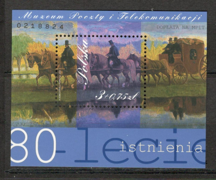 Polonia.2001 80 ani Muzeul Postelor si Telecomunicatiilor-Bl. MP.389