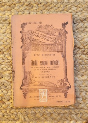 STUDII ASUPRA METODEI -RENE DESCARTES foto