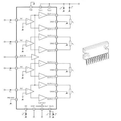 Amplificator audio 43w btl x 4 canale foto