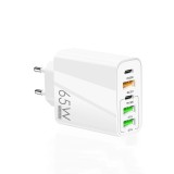 Cumpara ieftin Incarcator cu 5 porturi, 2 x Type-C, 3 x USB, incarcare rapida, 65 W, universal, cablu tip C inclus, alb