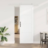 Ușă glisantă cu set de hardware alb 83x232 cm din lemn masiv de pin