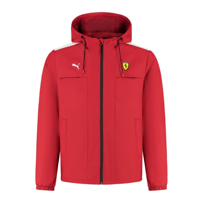 Ferrari geacă de bărbați cu glugă Rain red F1 Team 2025 - XXL