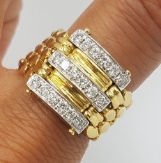 Splendid inel din aur 18 k si diamante naturale 0.54 ct - manopera absolut superba foto